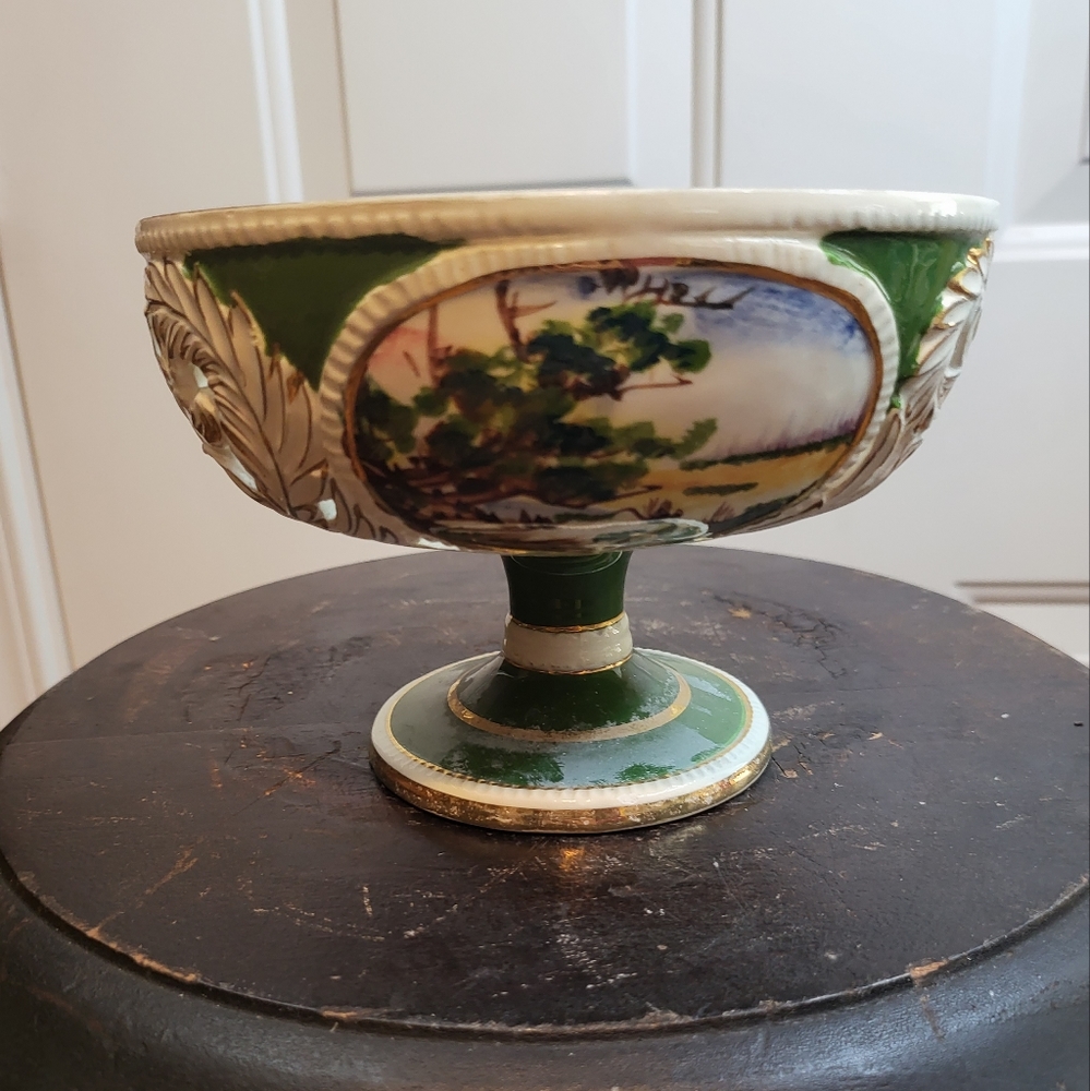 Vintage Hand Painted Articulated Ceramic Bowl